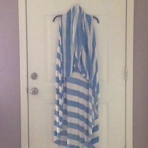 Striped convertible shawl/vest/dress